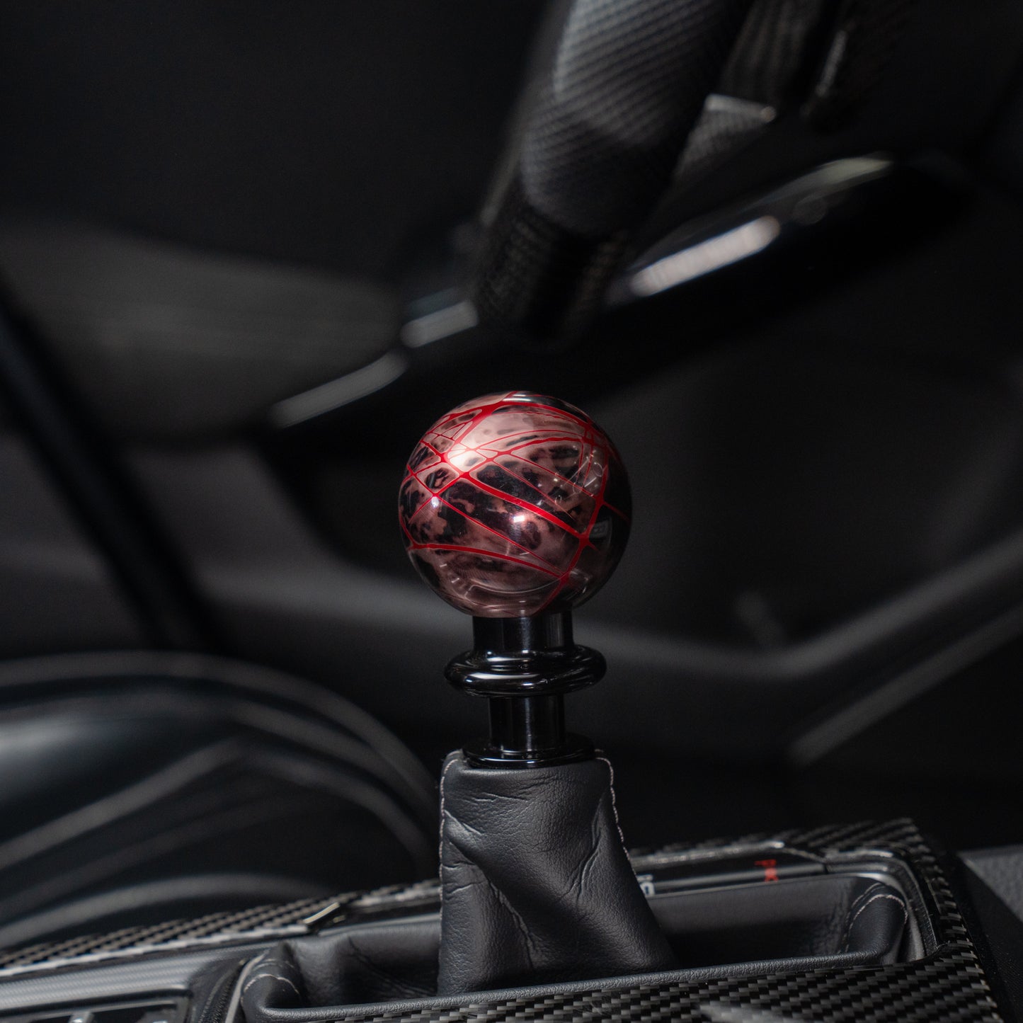 Billetworkz Automatic Shifter - Black Smoke w/Red Splash - Honda Civic (2012–2026)