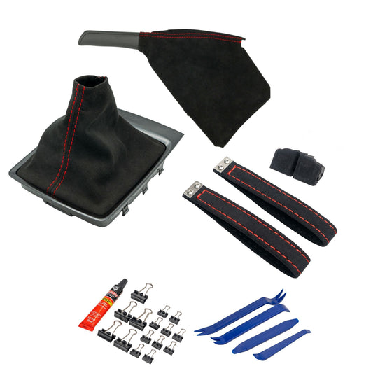 Billetworkz Alcantara Kit (Pro): Shift Boot, E-Brake Boot Kit and Door Pull Straps (1 Set) – Subaru BRZ/Toyota GR86 2022+ (Automatic)