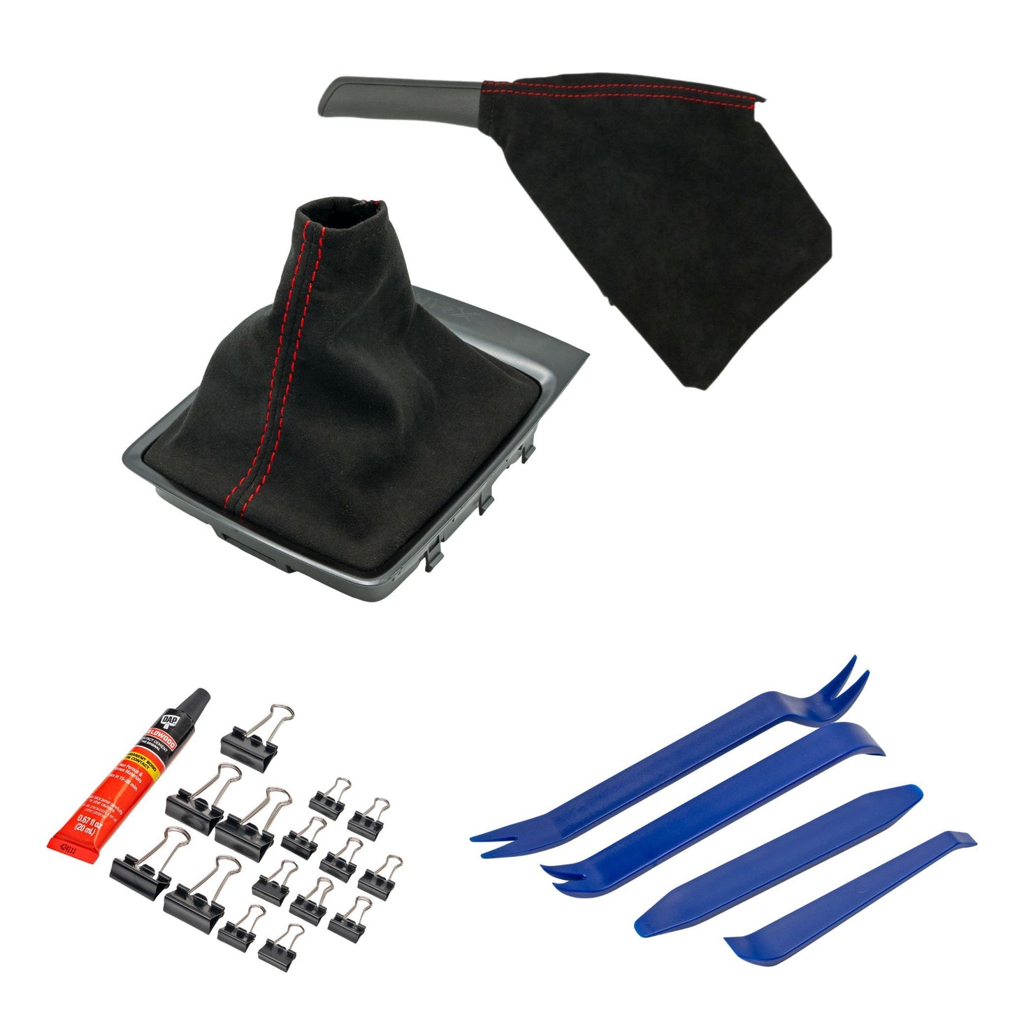 Billetworkz Alcantara Kit (Starter): Shift Boot and E-Brake Boot Kit – Subaru STI 2008-2014