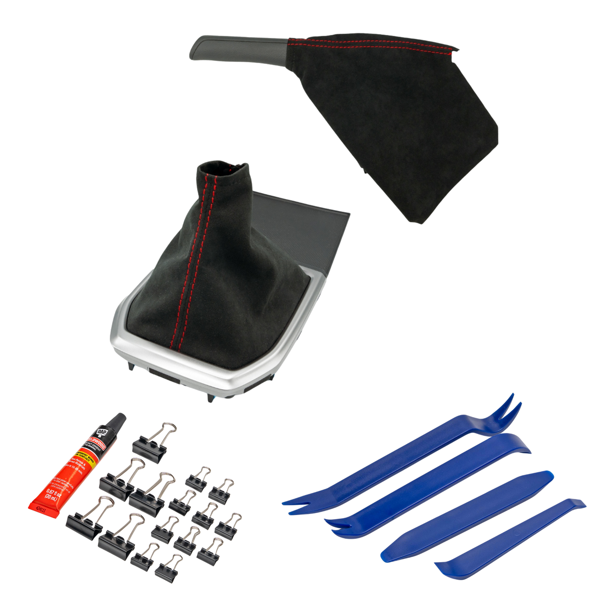 Billetworkz Alcantara Kit (Starter): Shift Boot and E-Brake Boot Billetworkz Alcantara Kit (Starter): Shift Boot and E-Brake Boot