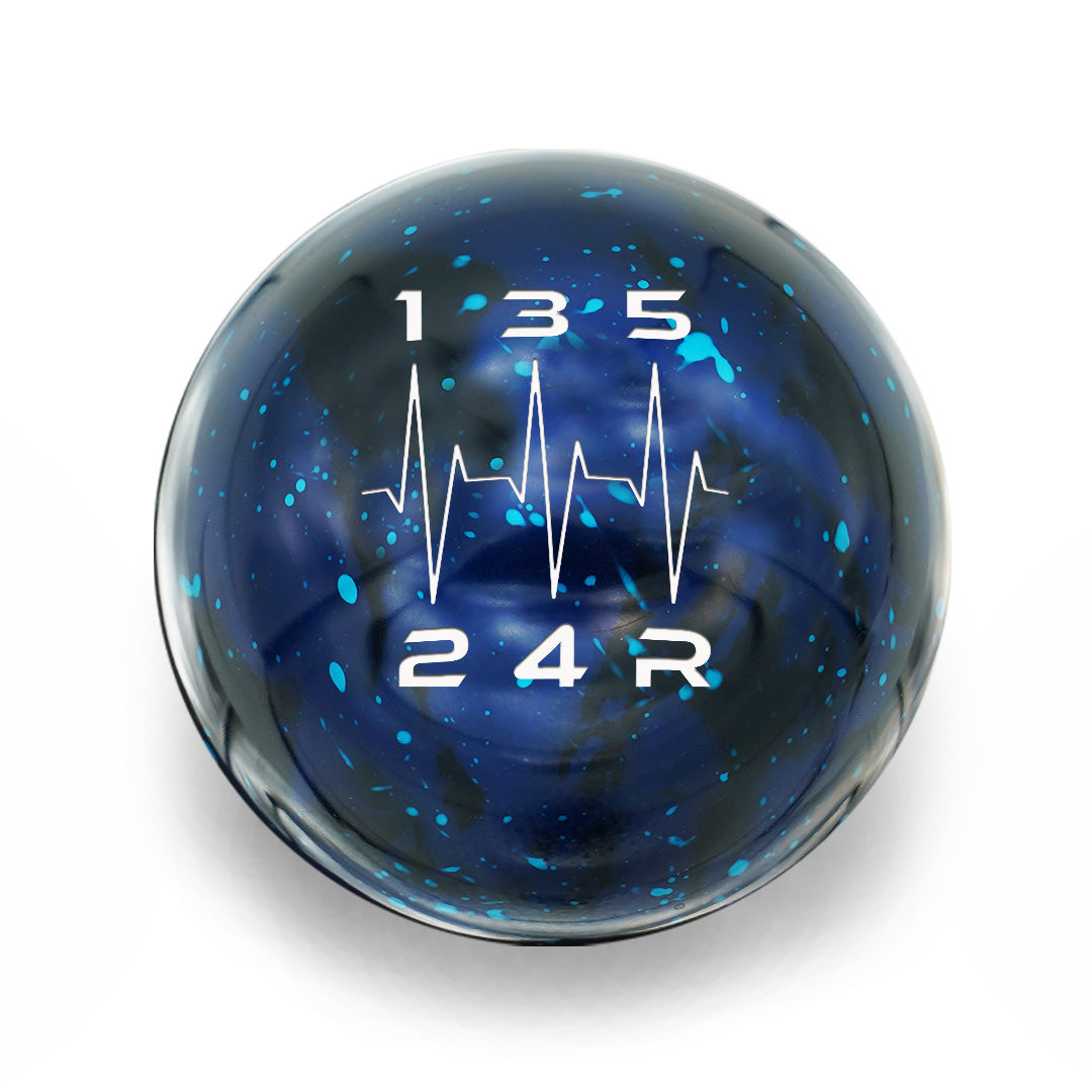Billetworkz Cosmic Space Shift Knob - 5-Speed Heartbeat Engraving for Mazda