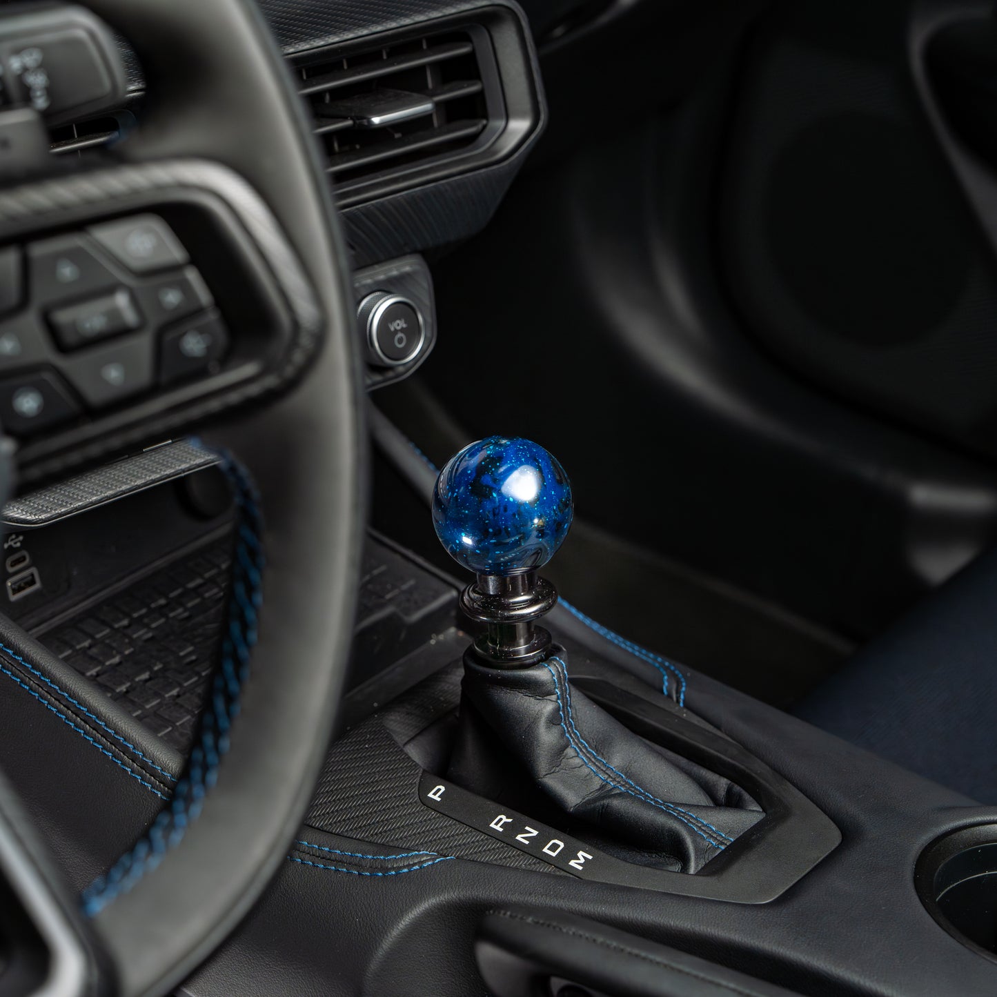 Billetworkz Blue Cosmic Space Automatic Shifter for Ford Mustang Auto (2015-2024)