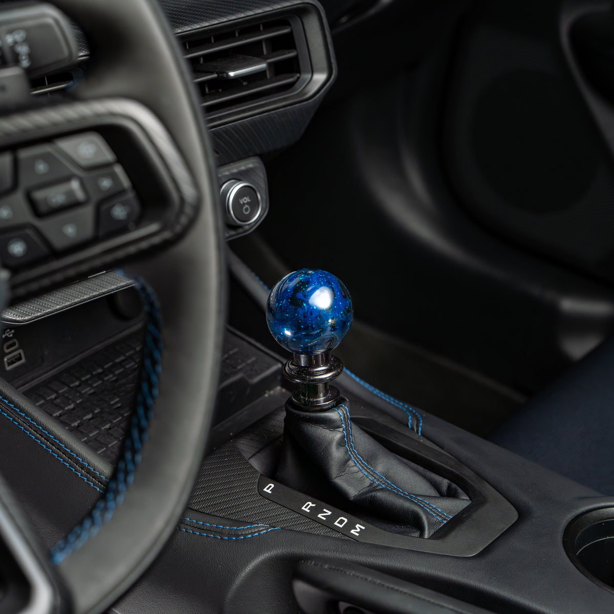 Billetworkz Automatic Shifter - Blue Cosmic Space - Ford Mustang (2015-2025)