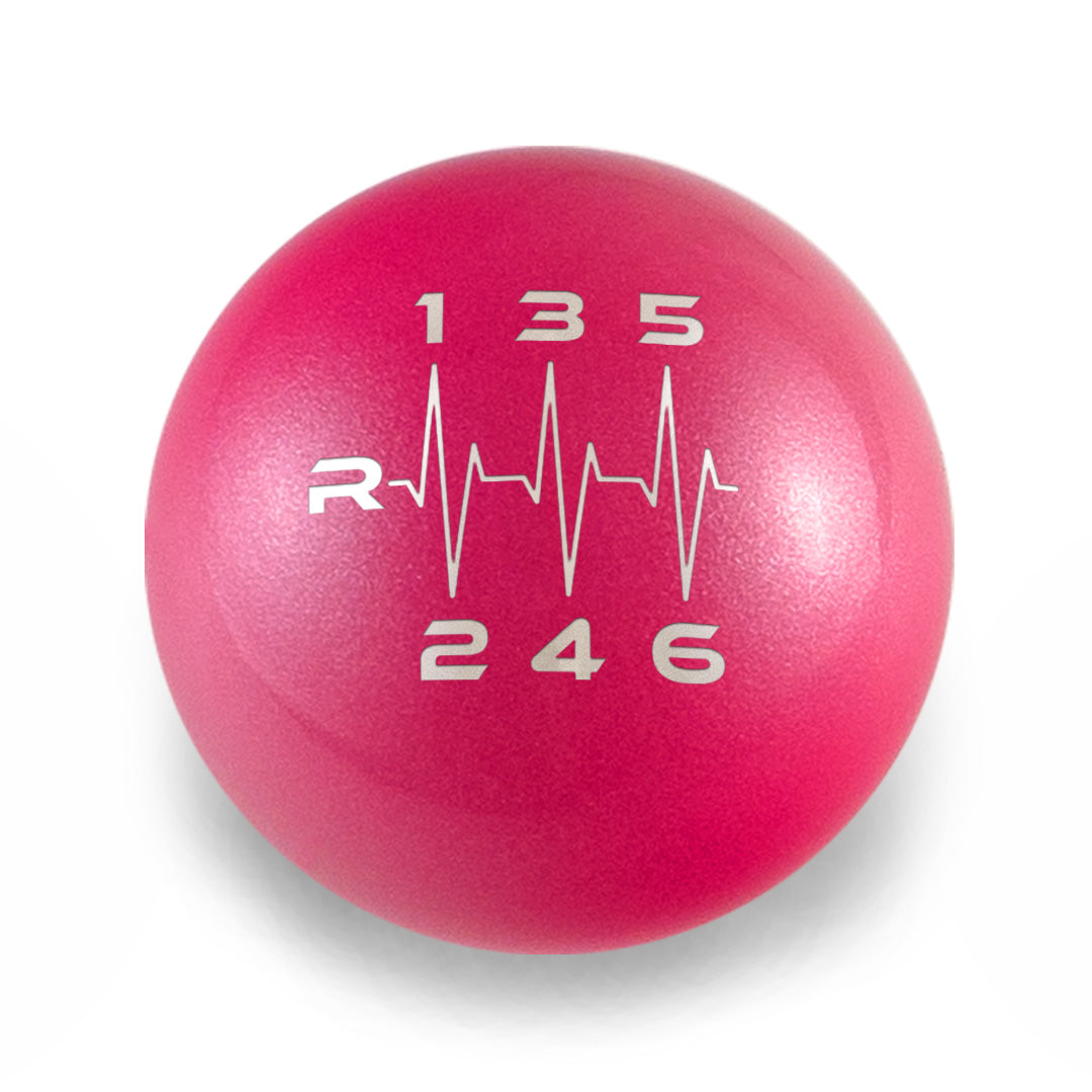 Billetworkz Weighted Shift Knob - 6-Speed Heartbeat Engraving for