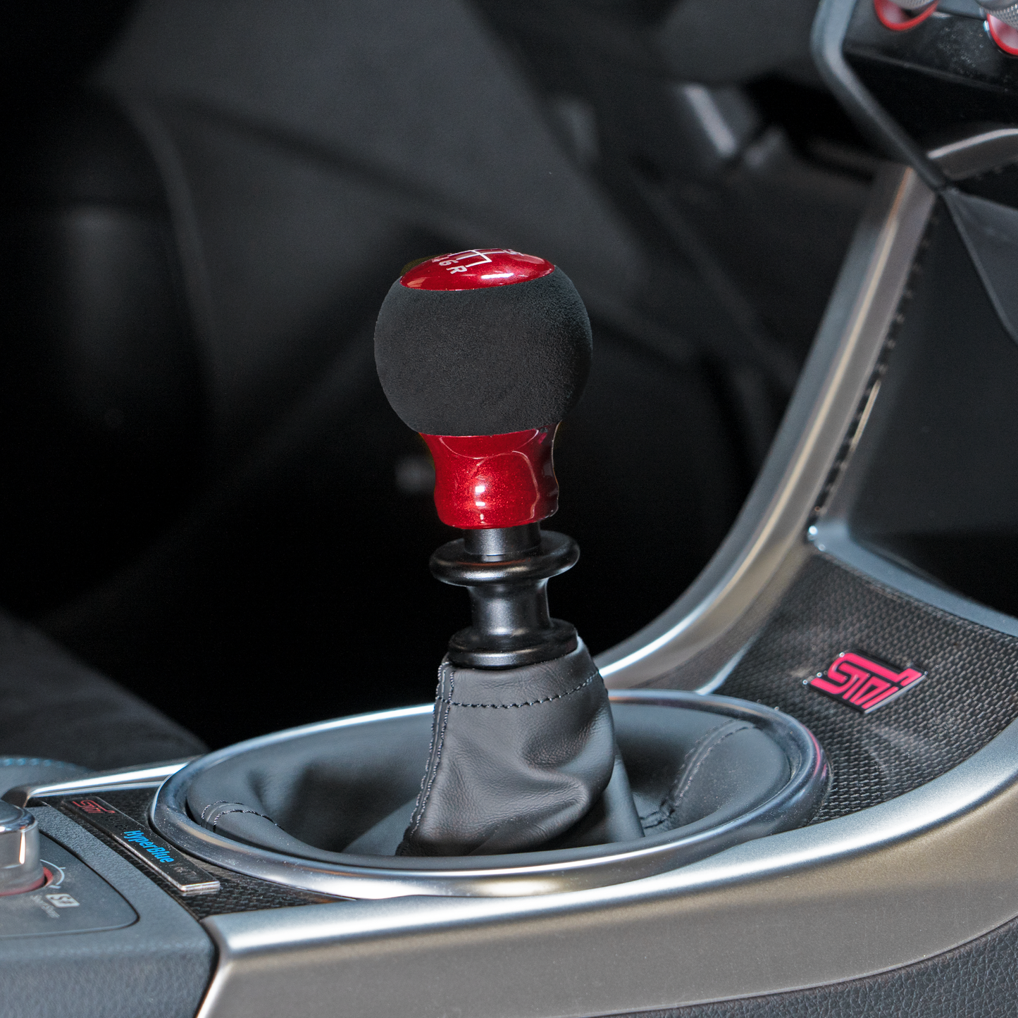 Billetworkz Alcantara Kit (Ultimate): Shift Knob, Shift Boot, E-Brake Boot Kit, and Door Pull Straps (2 Sets) - Subaru STI 2015-2021