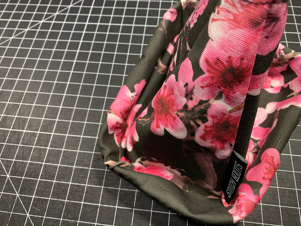 Cherry Blossom on Black Shift Boot by Stitch Boots