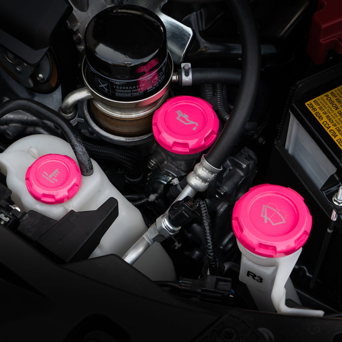 Billetworkz Engine Bay Caps - Subaru Crosstrek 2013+