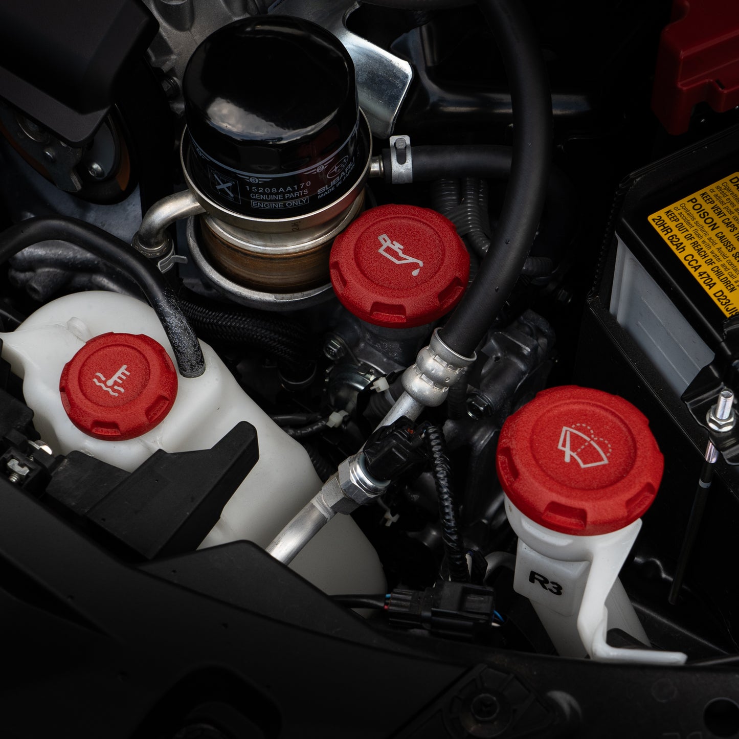Billetworkz Engine Bay Caps - Subaru Crosstrek 2013+