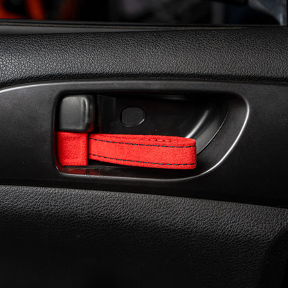 Billetworkz Alcantara Kit (Ultimate): Shift Knob, Shift Boot, E-Brake Boot Kit, and Door Pull Straps (2 Sets) - Subaru STI 2008-2014