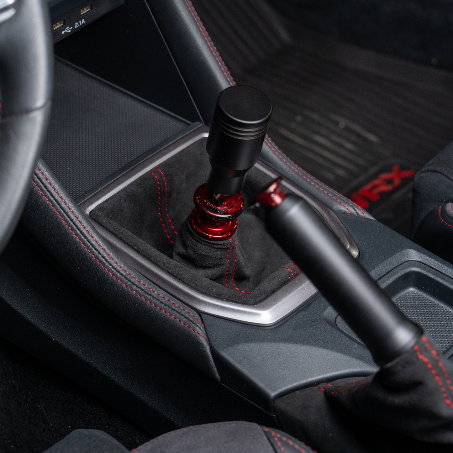 Billetworkz Alcantara Kit (Pro): Shift Boot, E-Brake Boot Kit and Door Pull Straps (1 Set) – Subaru STI 2008-2014