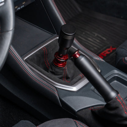 Billetworkz Alcantara Kit (Pro): Shift Boot, E-Brake Boot Kit and Door Pull Straps (1 Set) – Subaru STI 2008-2014