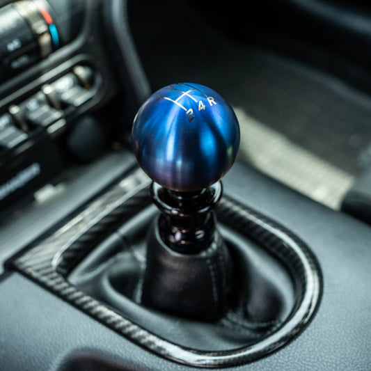 Billetworkz Titanium Torched Shift Knob - 5 Speed Velocity Engraving - Ford Mustang (1979-2004)