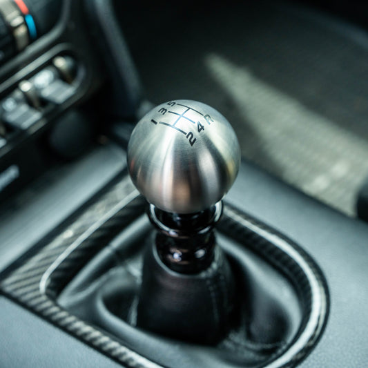 Billetworkz Titanium Brushed Shift Knob - 5 Speed Velocity Engraving - Ford Mustang (1979-2004)