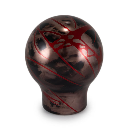 Billetworkz Shift Knob - Black Smoke w/ Red Splash - Subaru STI 6-Speed