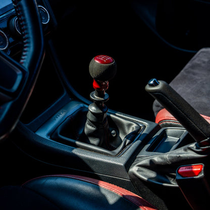 Billetworkz Alcantara Kit (Ultimate): Shift Knob, Shift Boot, E-Brake Boot Kit, and Door Pull Straps (2 Sets) - Subaru WRX 2008-2014