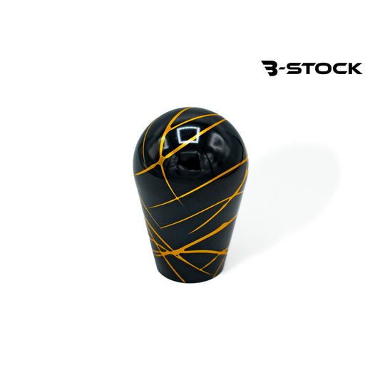 B-Stock Anodized Shift Knob – Multiple Shapes – Black w/Gold Splash – No Engraving
