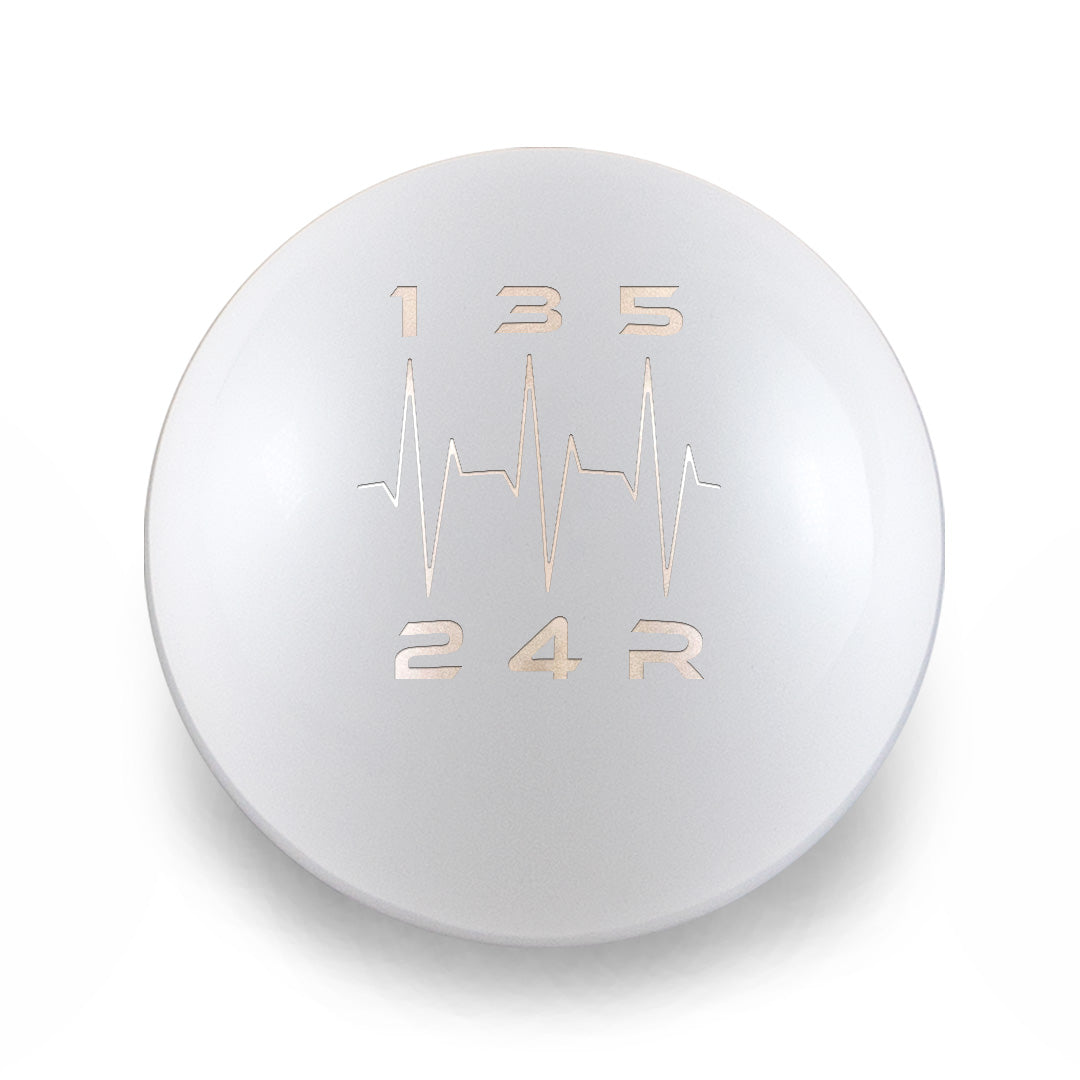 Billetworkz Weighted Shift Knob - 5-Speed Heartbeat Engraving - Mazda