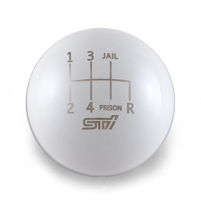 Billetworkz Weighted Shift Knob - 6 Speed STI Jail-Prison Engraving - Subaru STI