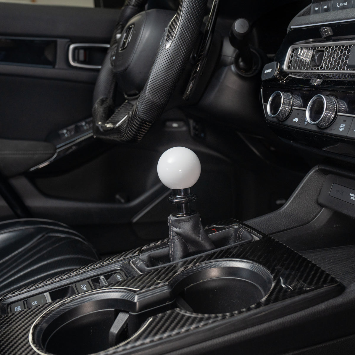 Billetworkz Weighted Automatic Shifter - Gloss White - Honda Civic (2012–2026)