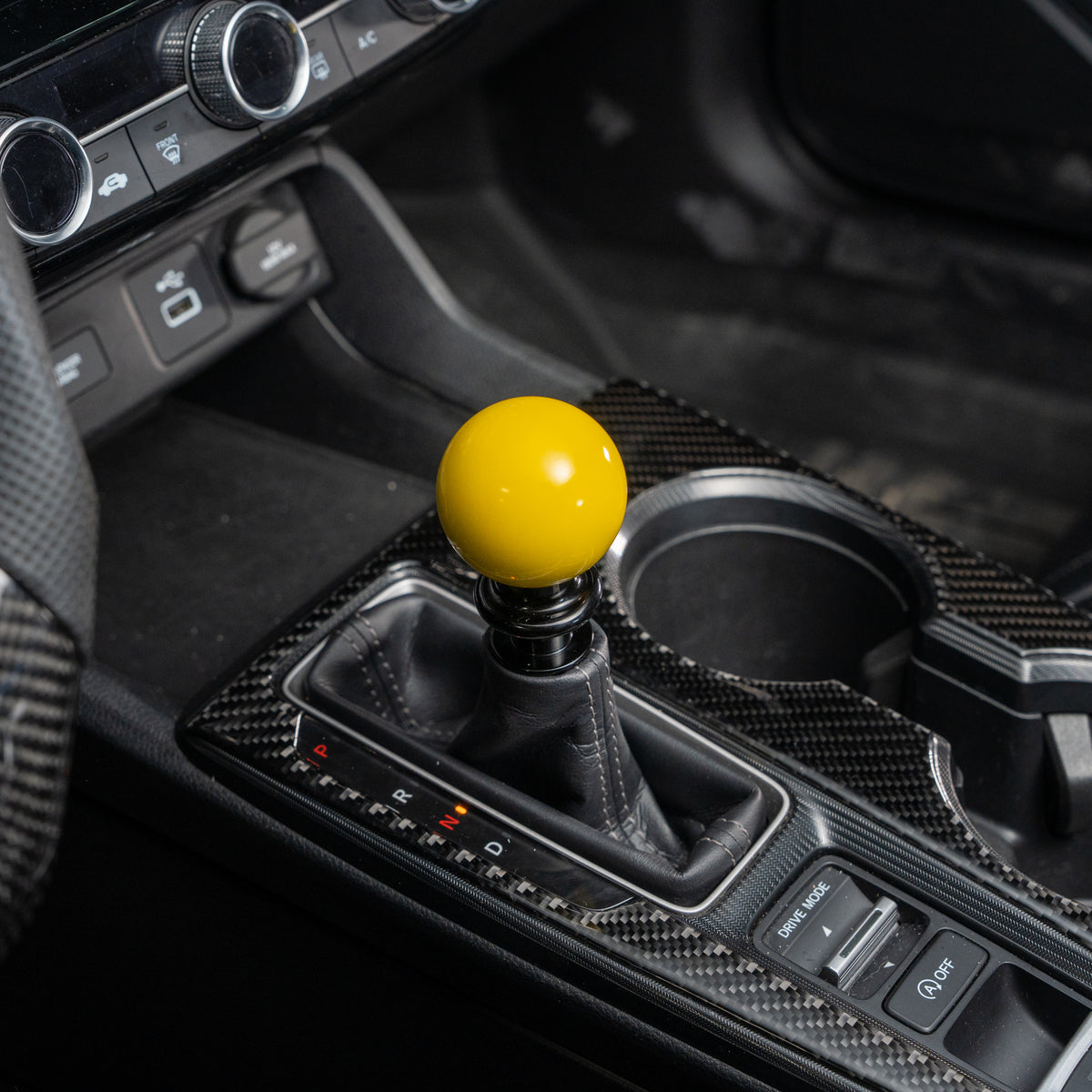 Billetworkz Weighted Automatic Shifter - Gloss Yellow - Honda Civic (2012–2026)