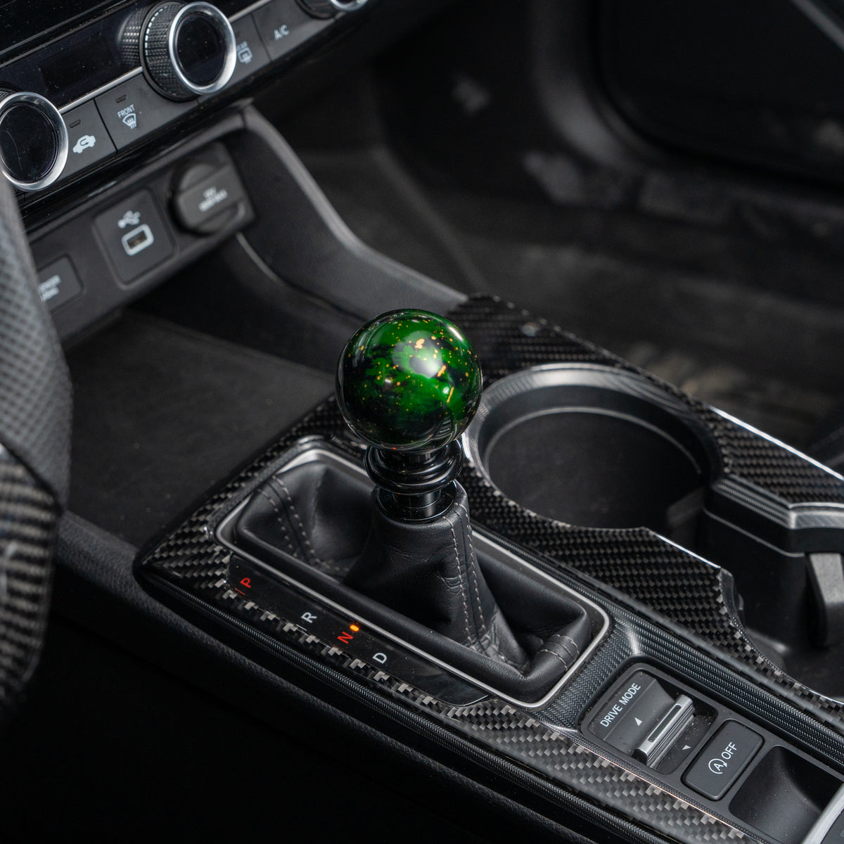 Billetworkz Automatic Shifter - Green Cosmic Space - Honda Civic (2012–2026)