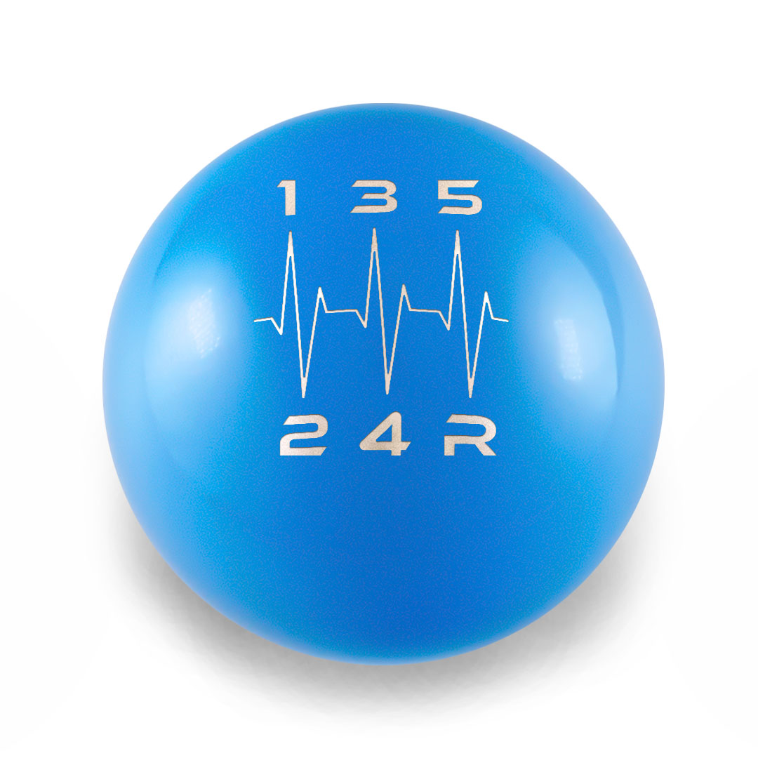 Billetworkz Weighted Shift Knob - 5 Speed Heartbeat Engraving - Subaru WRX
