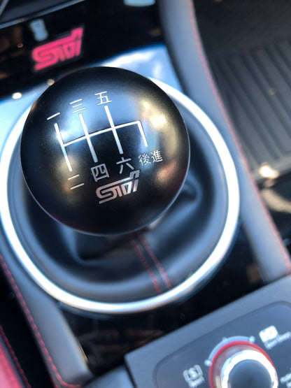 Billetworkz Weighted Shift Knob - 6 Speed STI Japanese Engraving - Subaru STI