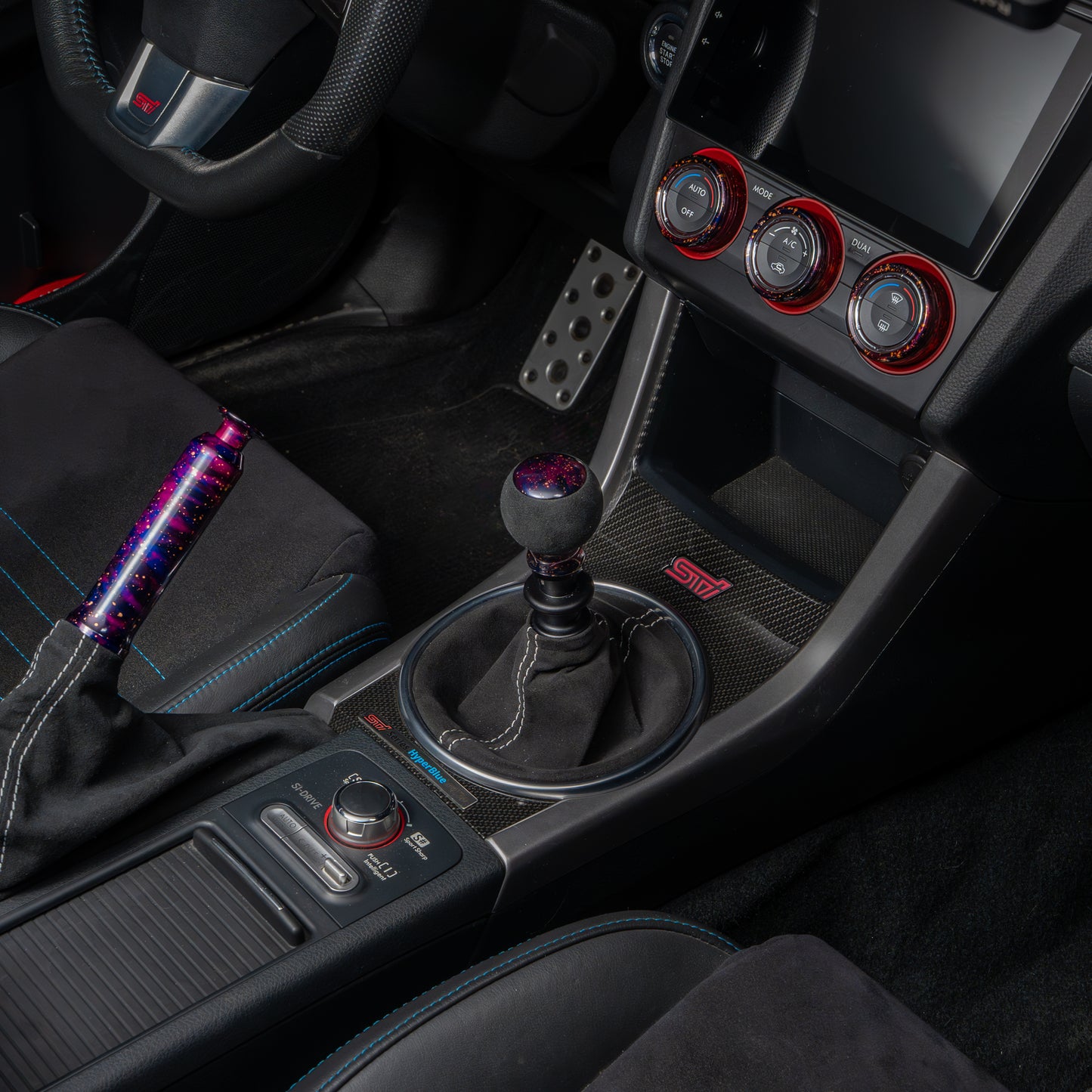 Billetworkz Alcantara Kit (Ultimate): Shift Knob, Shift Boot, E-Brake Boot Kit, and Door Pull Straps (2 Sets) - Subaru WRX 2022+
