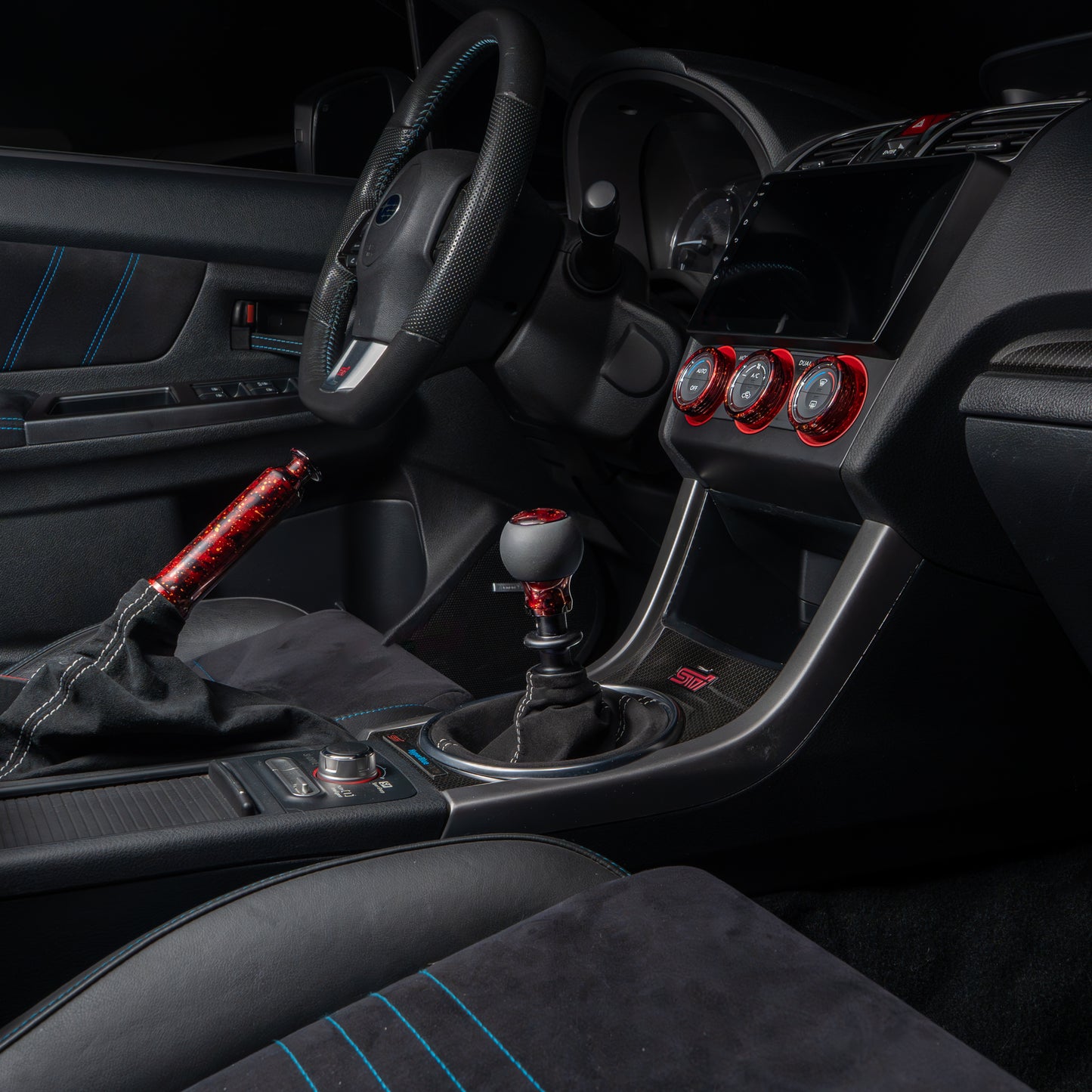 Billetworkz Alcantara Kit (Pro): Shift Boot, E-Brake Boot Kit and Door Pull Straps (1 Set) – Subaru WRX 2015-2021