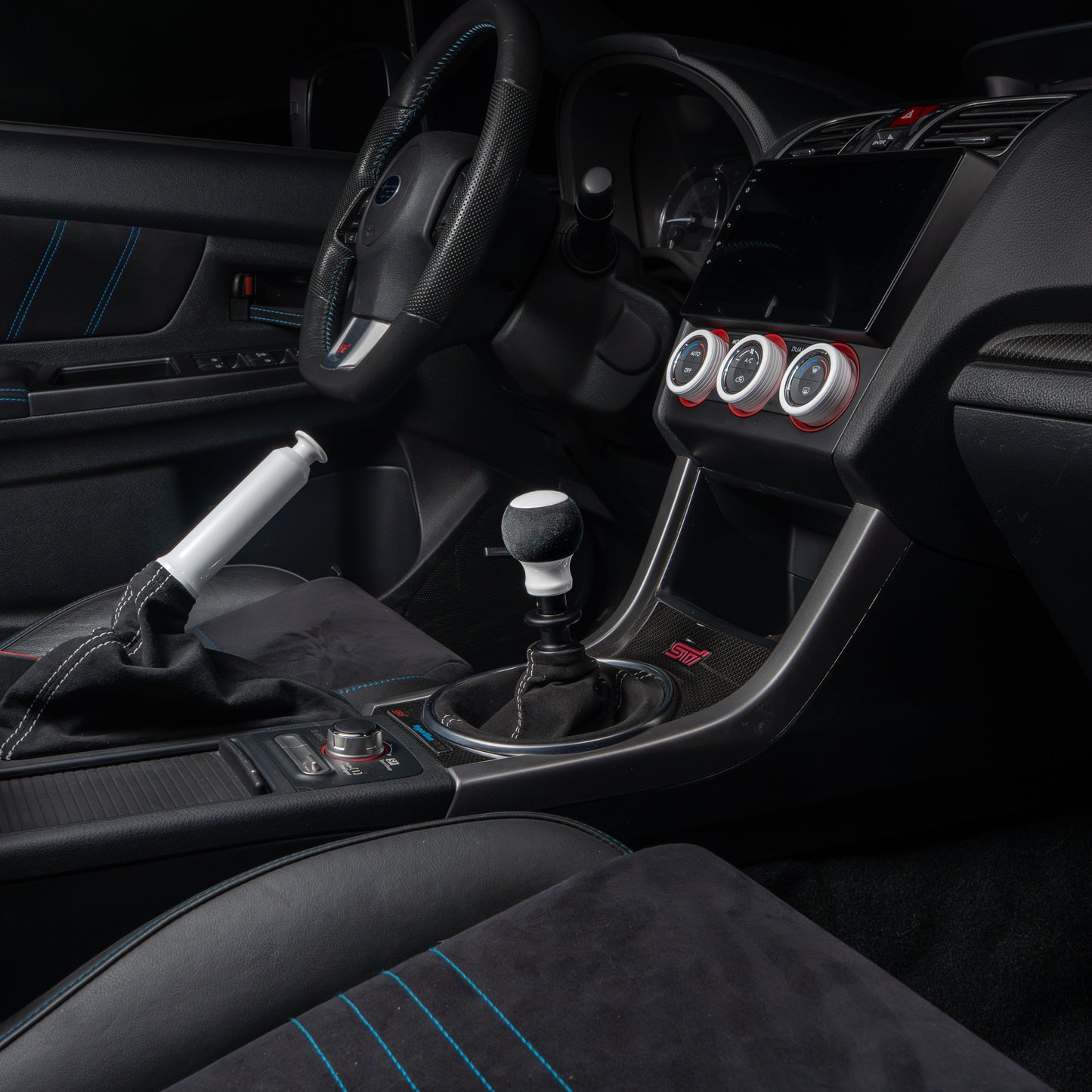 Billetworkz Alcantara Kit (Ultimate): Shift Knob, Shift Boot, E-Brake Boot Kit, and Door Pull Straps (2 Sets) - Subaru WRX 2022+