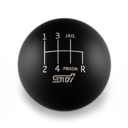 Billetworkz Weighted Shift Knob - 6 Speed STI Jail-Prison Engraving - Subaru STI