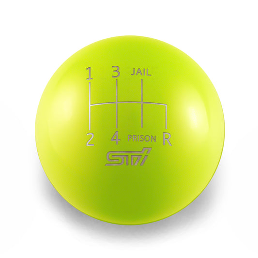 Billetworkz Weighted Shift Knob - 6 Speed STI Jail-Prison Engraving - Subaru STI