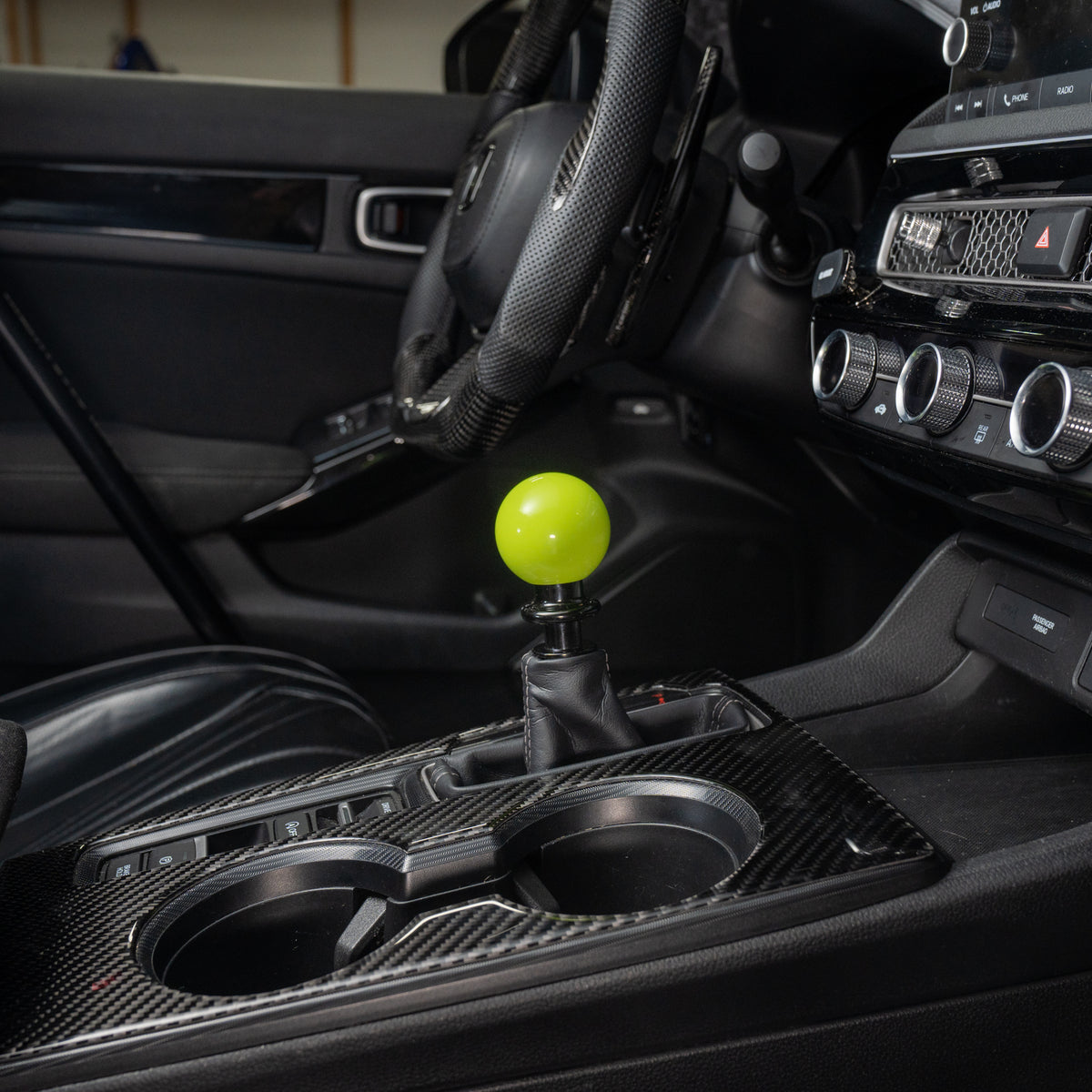 Billetworkz Weighted Automatic Shifter - Neon Yellow - Honda Civic (2012–2026)