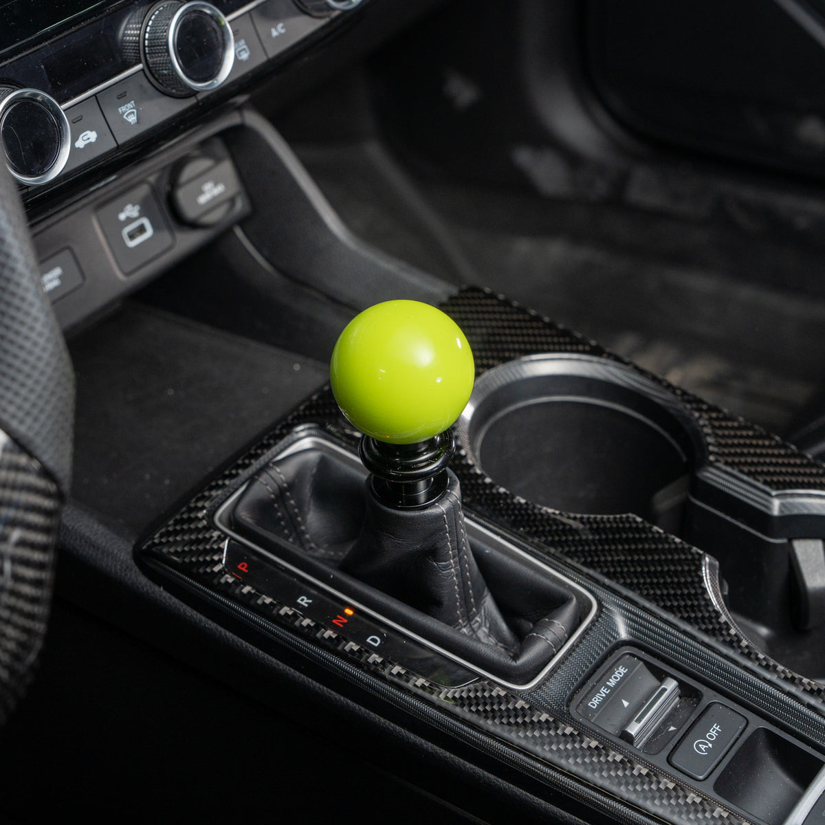Billetworkz Weighted Automatic Shifter - Neon Yellow - Honda Civic (2012–2026)