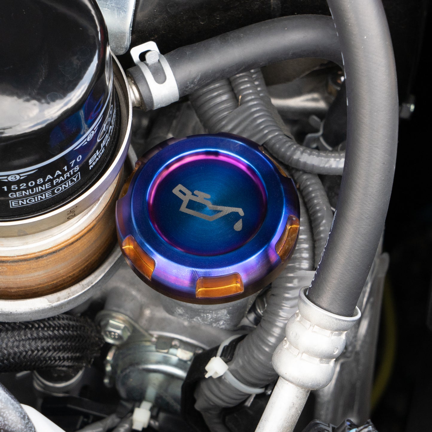 Billetworkz Titanium Engine Bay Caps - Subaru