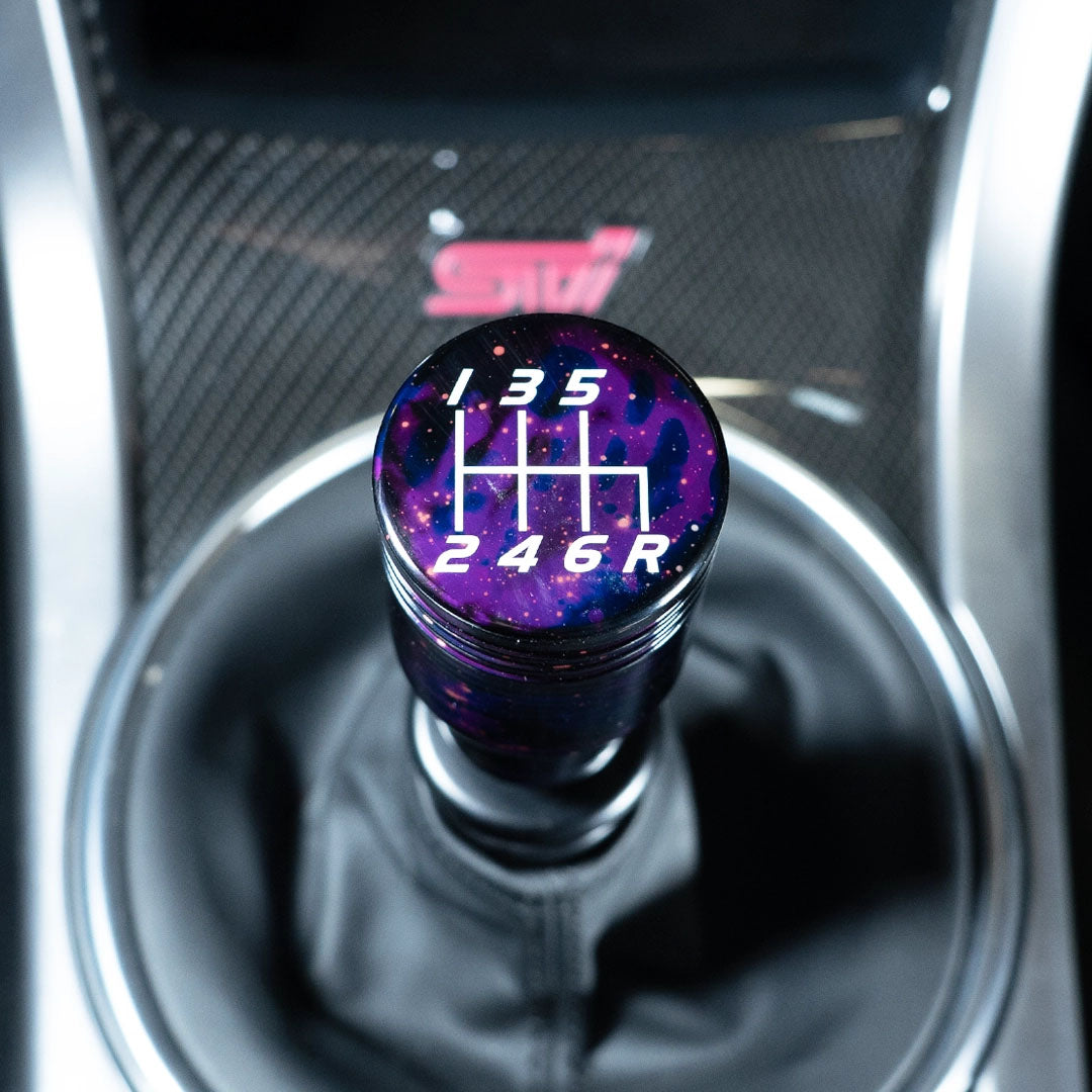 Billetworkz Cosmic Space Shift Knob - 6 Speed Velocity Engraving - Subaru STI
