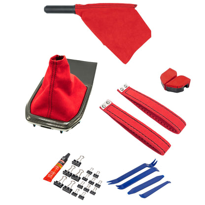 Billetworkz Alcantara Kit (Pro): Shift Boot, E-Brake Boot Kit and Door Pull Straps (1 Set) – Subaru WRX 2022+