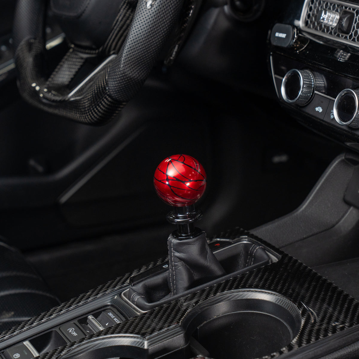 Billetworkz Automatic Shifter - Red w/Black Splash - Honda Civic (2012–2026)