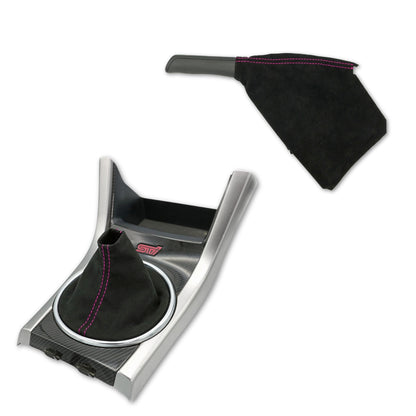 Billetworkz Alcantara Kit (Pro): Shift Boot, E-Brake Boot Kit and Door Pull Straps (1 Set) – Subaru STI 2015-2021