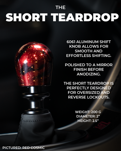 Billetworkz Short Teardrop Shift Knob for Chevrolet Camaro 6-Speed (2016-2024)