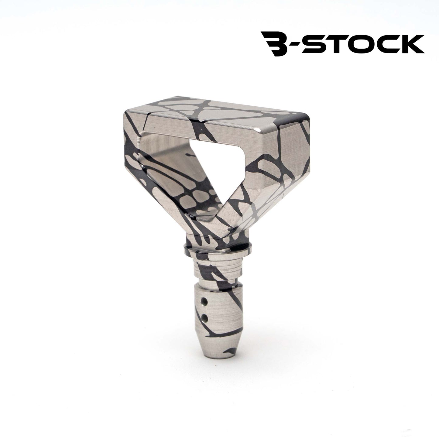 "B" Stock Dipstick Handle - Silver w/ Black Splash