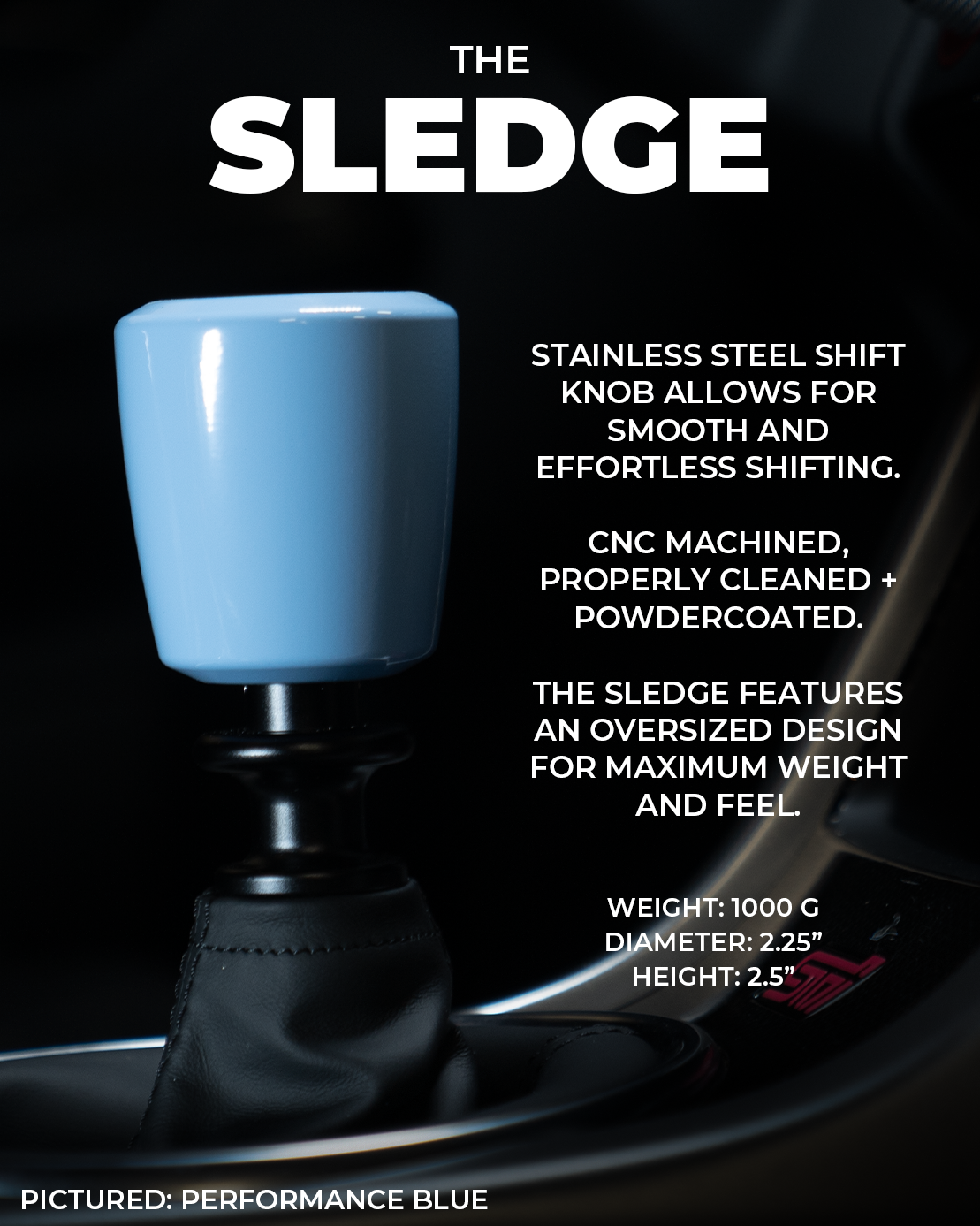 Billetworkz Sledge Weighted Shift Knob for Chevrolet Camaro 6-Speed (2016-2024)