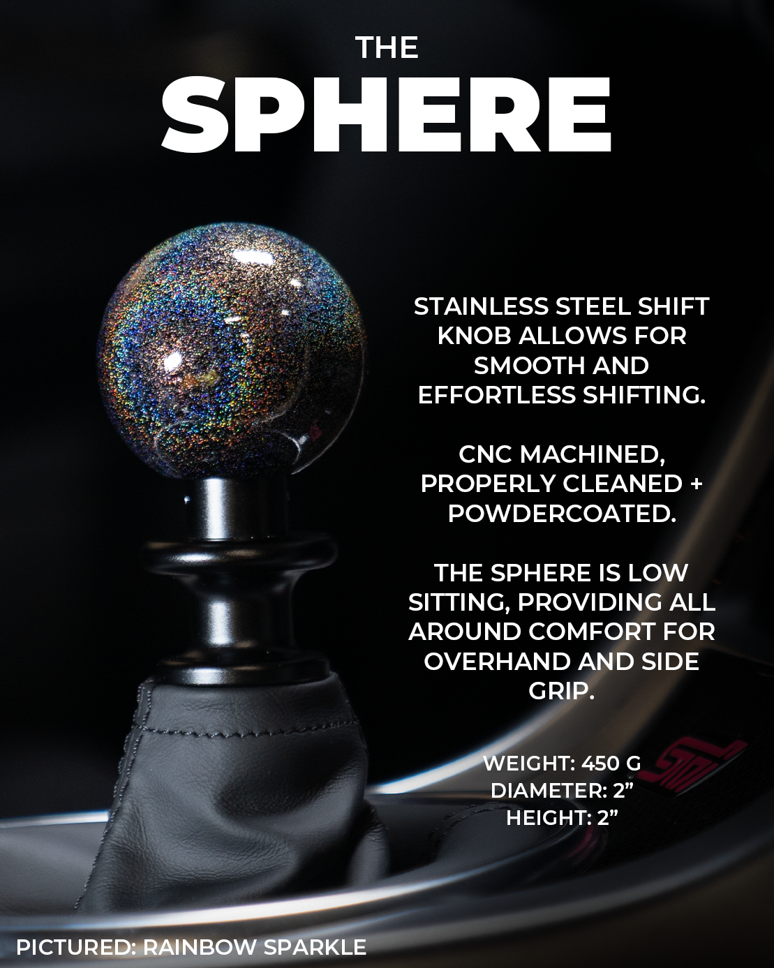 Billetworkz Sphere Weighted Shift Knob for Chevrolet Camaro 6-Speed (2016-2024)