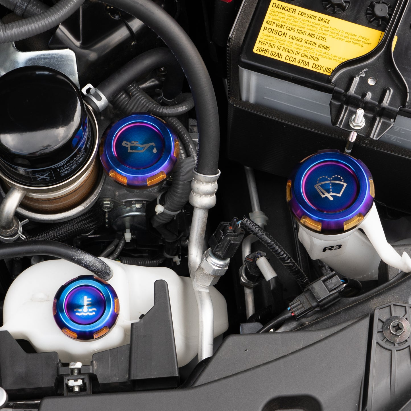 Billetworkz Titanium Engine Bay Caps - Subaru