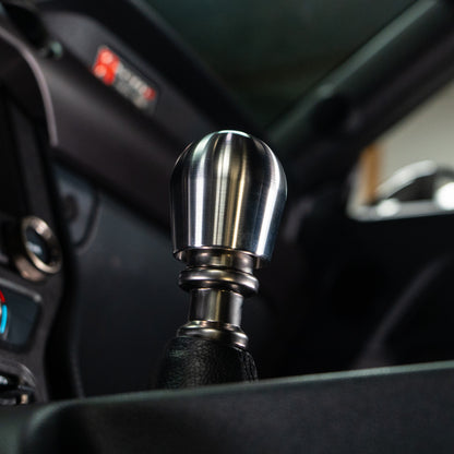 Billetworkz Titanium Brushed Shift Knob - 6 Speed Velocity Engraving - Ford Mustang (2015+)