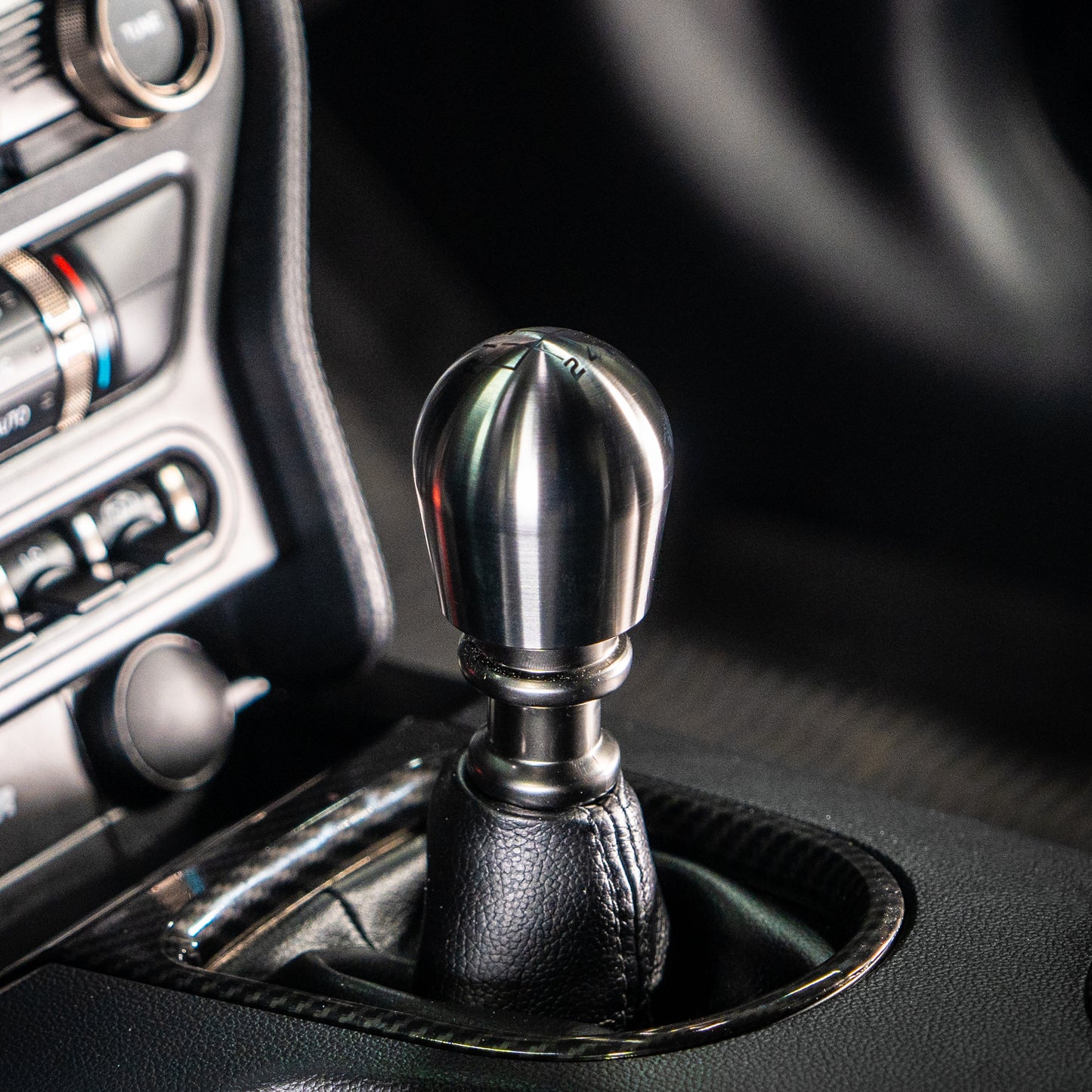 Billetworkz Titanium Brushed Shift Knob - 6 Speed Velocity Engraving - Ford Mustang (2015+)