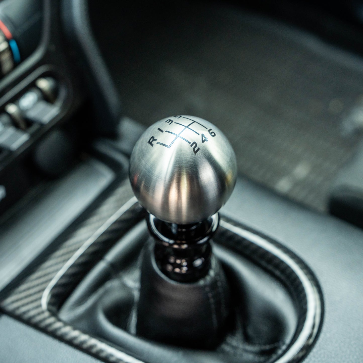 mustang gear shift knob Billetworkz Titanium Brushed Shift Knob - 6 Speed Velocity Engraving
