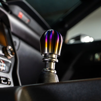 Billetworkz Titanium Torched Shift Knob - 6 Speed Velocity Engraving - Ford Mustang (2015+)