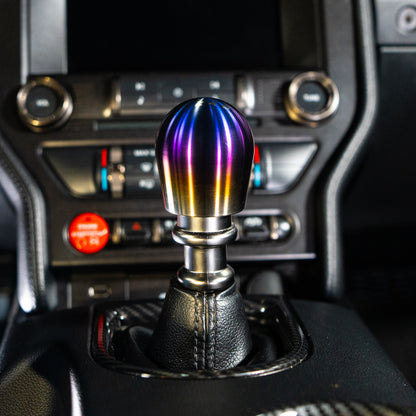 Billetworkz Titanium Torched Shift Knob - 6 Speed Velocity Engraving - Ford Mustang (2015+)