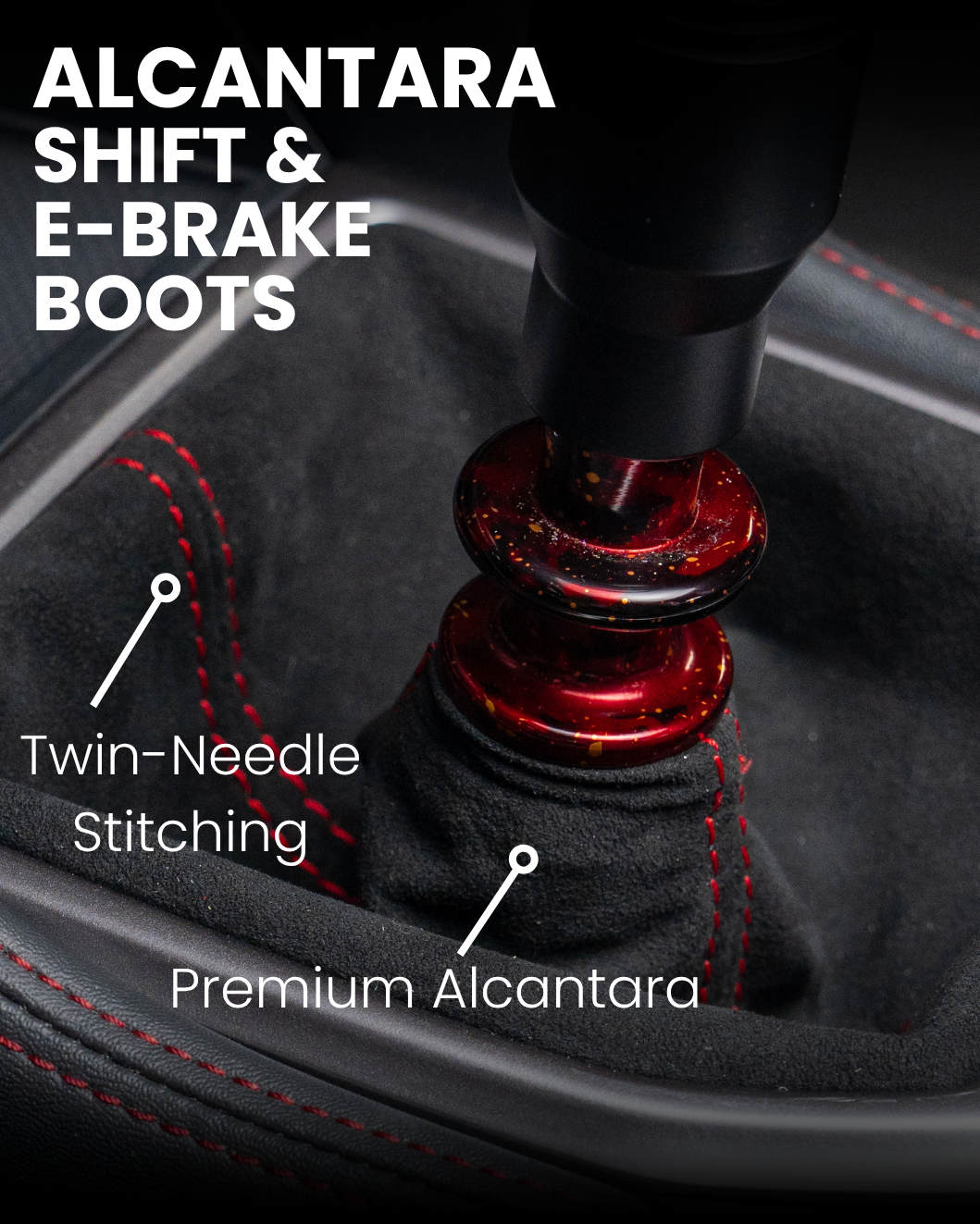 Billetworkz Alcantara Kit (Ultimate): Shift Knob, Shift Boot, E-Brake Boot Kit, and Door Pull Straps - Subaru BRZ/Toyota GR86 2022+ (Automatic)